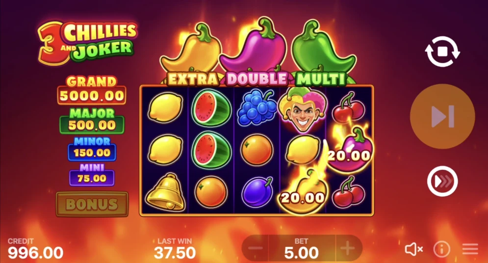 3 Chillies and Joker: Hold and Win