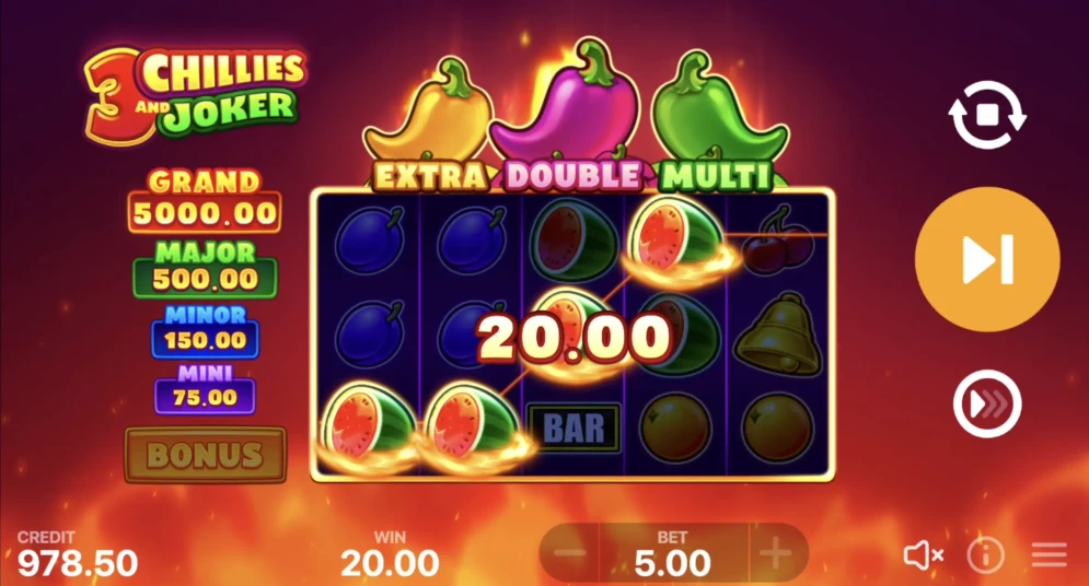 3 Chillies and Joker: Hold and Win